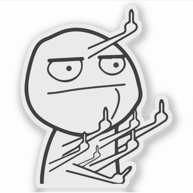 Multiple Middle Fingers Rage Face Meme Mug (Front)