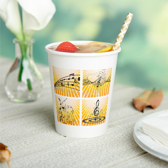 Multiple Music Notes Paper Cups (Creator Uploaded)