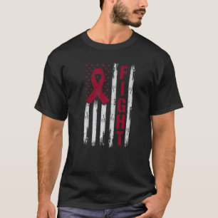 Multiple Myeloma Awareness American Flag Distresse T-Shirt