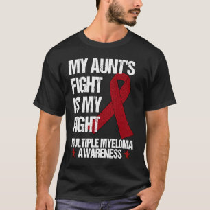Multiple Myeloma Awareness Burgundy Ribbon Aunt's T-Shirt