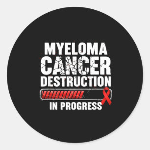 Multiple myeloma awareness burgundy ribbon classic round sticker