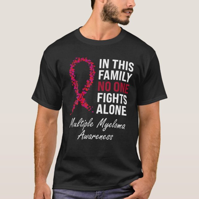 Multiple Myeloma Awareness Burgundy Ribbon Family T-Shirt (Front)