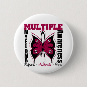 Multiple Myeloma Awareness Butterfly 6 Cm Round Badge