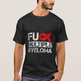 Multiple Myeloma Awareness Cancer Red Ribbon Warri T-Shirt