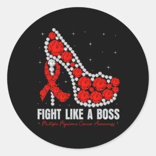 Multiple Myeloma Awareness Fight Blood Cancer Like Classic Round Sticker