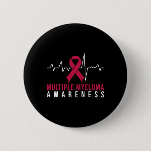 Multiple Myeloma Awareness Heartbeat 6 Cm Round Badge