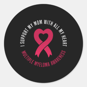 Multiple Myeloma Awareness I Support My Mum Ribbon Classic Round Sticker