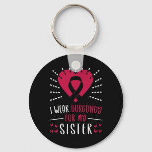 Multiple Myeloma Awareness I Wear Burgundy For My Key Ring