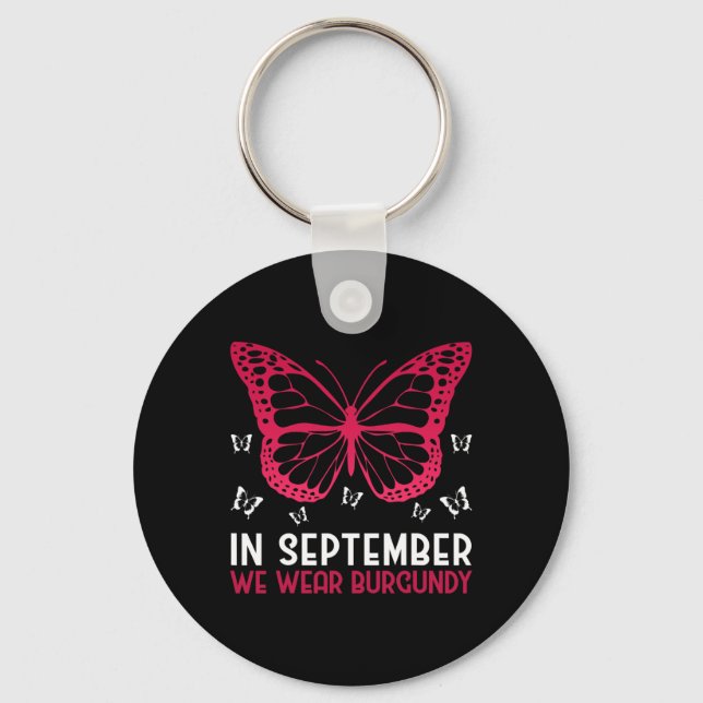 Multiple Myeloma Awareness In September We Wear Bu Key Ring (Front)