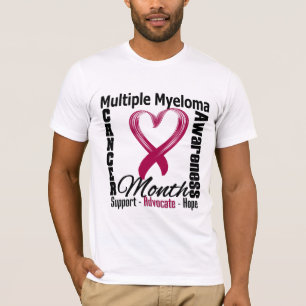 Multiple Myeloma Awareness Month Ribbon Heart T-Shirt