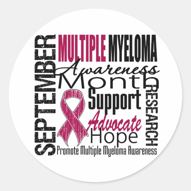 Multiple Myeloma AWARENESS Month TRIBUTE Classic Round Sticker (Front)