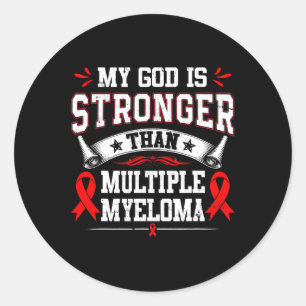 Multiple Myeloma Awareness Red Ribbon Blood Cancer Classic Round Sticker