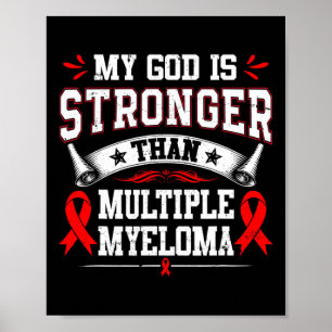 Multiple Myeloma Awareness Red Ribbon Blood Cancer Poster