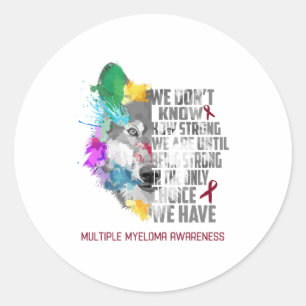 Multiple Myeloma Awareness Ribbon Support Gifts Classic Round Sticker