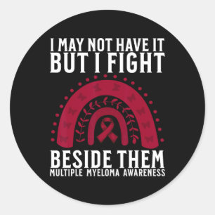 Multiple Myeloma Awareness Support Blood Cancer Aw Classic Round Sticker