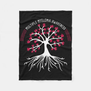 Multiple Myeloma Awareness Tree Puzzle Fleece Blanket
