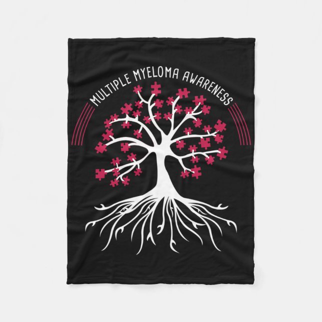 Multiple Myeloma Awareness Tree Puzzle  Fleece Blanket (Front)