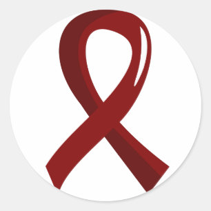 Multiple Myeloma Burgundy Ribbon 3 Classic Round Sticker