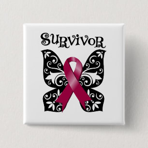 Multiple Myeloma Butterfly Survivor 15 Cm Square Badge