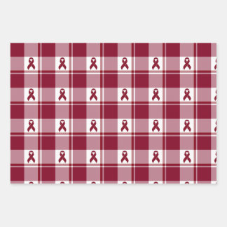 Multiple Myeloma Cancer Awareness Plaid Wrapping Paper Sheet