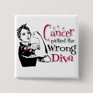 Multiple Myeloma Cancer Picked The Wrong Diva 15 Cm Square Badge