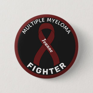 Multiple Myeloma Fighter Ribbon Black Button