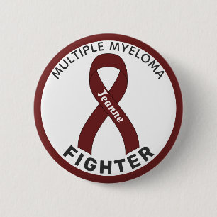Multiple Myeloma Fighter Ribbon White Button