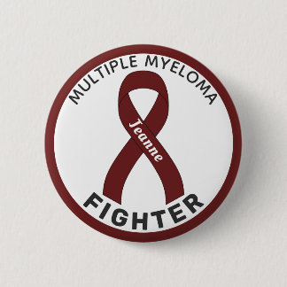 Multiple Myeloma Fighter Ribbon White Button