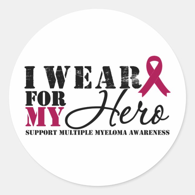 Multiple Myeloma Hero Ribbon Classic Round Sticker (Front)