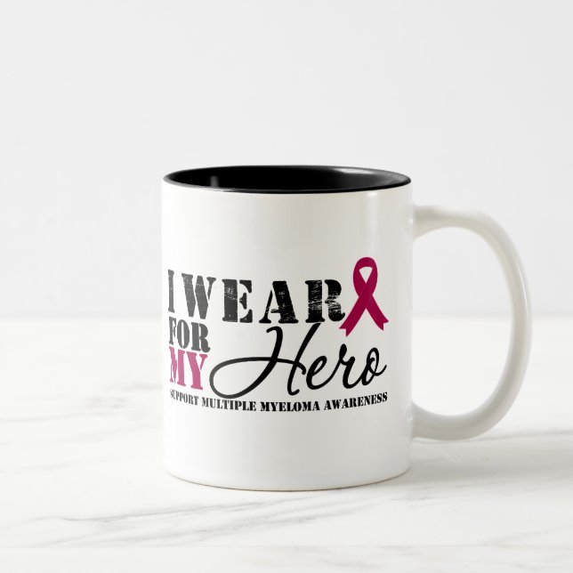 Multiple Myeloma Hero Ribbon Two-Tone Coffee Mug (Right)