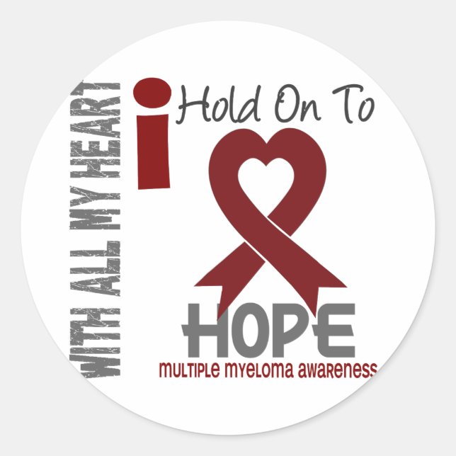 Multiple Myeloma I Hold On To Hope Classic Round Sticker (Front)