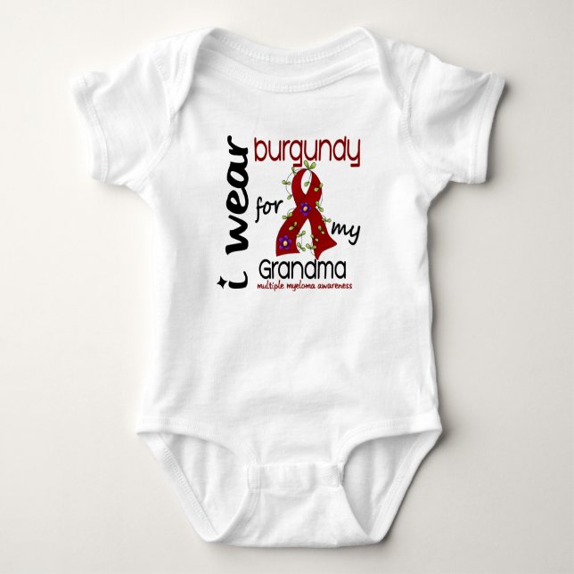Multiple Myeloma I WEAR BURGUNDY FOR MY GRANDMA 43 Baby Bodysuit (Front)