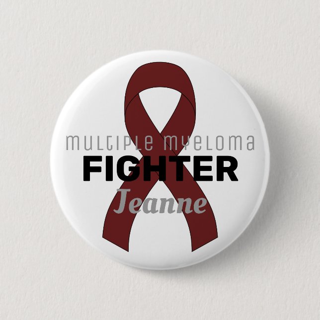 Multiple Myeloma Ribbon White Button (Front)