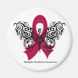 Multiple Myeloma Tribal Butterfly Ribbon Magnet
