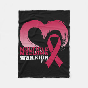 Multiple Myeloma Warrior Awareness Heart Fleece Blanket