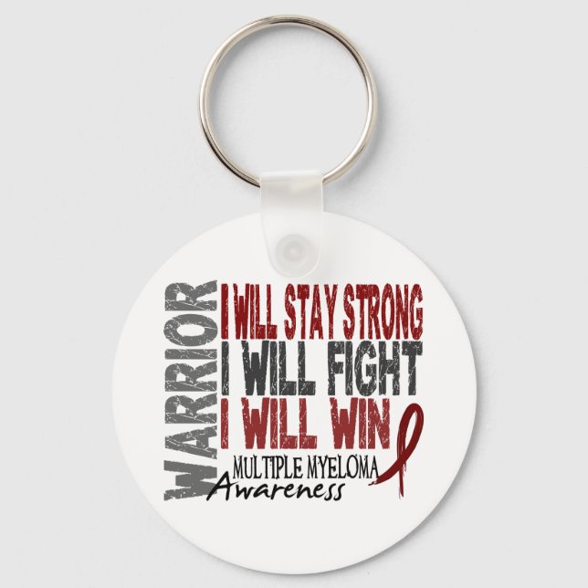 Multiple Myeloma Warrior Key Ring (Front)