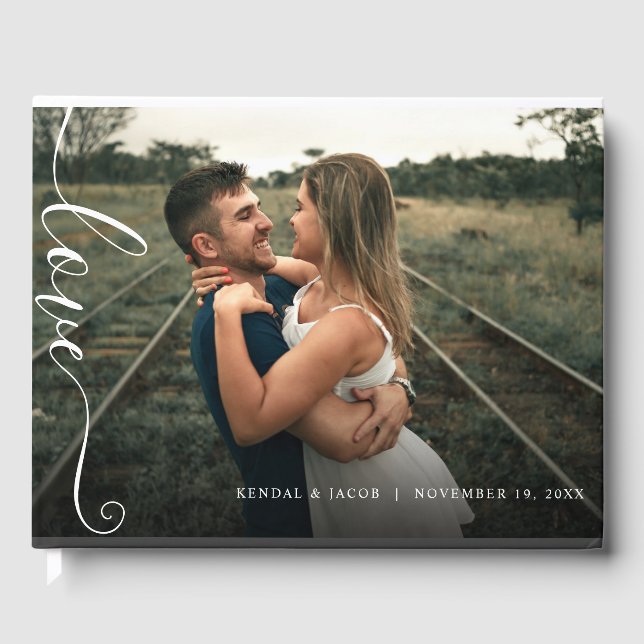 Multiple Photo Collage Wedding Guest Book (Front)