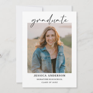  Multiple Photo Graduation Card, Minimalist Senior Invitation