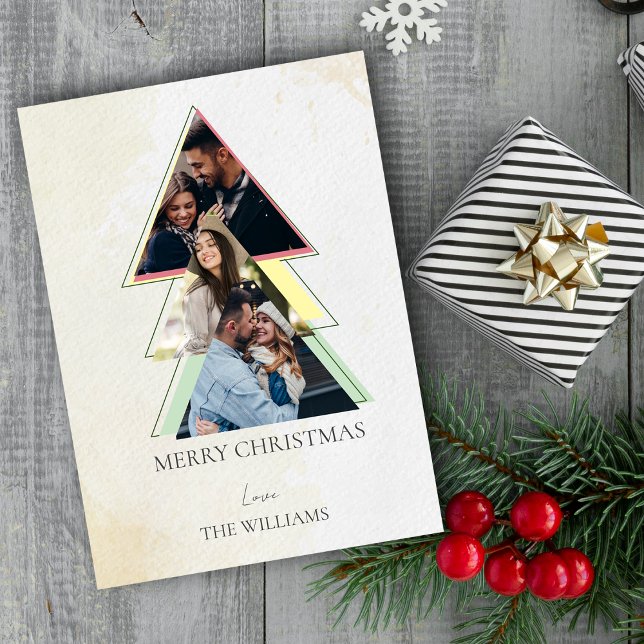 Multiple Photo Tree Merry Christmas Holiday Card (Multiple Photo Tree Merry Christmas Holiday Card)