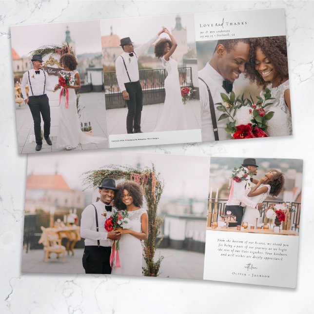 Multiple Photo Wedding Trifold Thank You Card (Creator Uploaded)