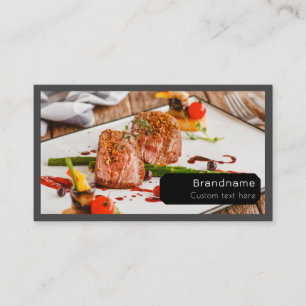 Multiple photos chef caterer food professional business card