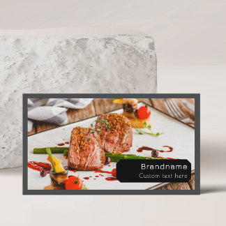 Multiple photos chef caterer food professional business card