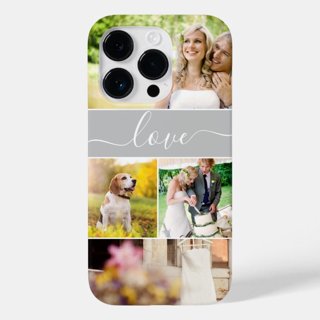 Multiple photos love script newlywed bride custom Case-Mate iPhone case (Back)