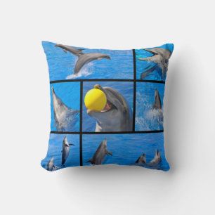 Multiple photos of dolphins cushion