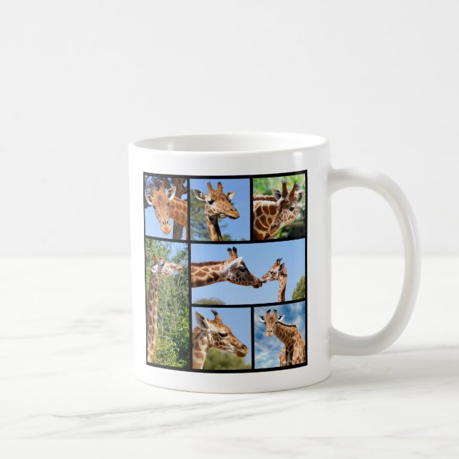 Multiple photos of giraffes coffee mug (Right)