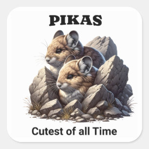 Multiple Pikas on a Sheet Square Sticker