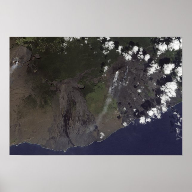 Multiple plumes blow towards the south-southwest poster (Front)