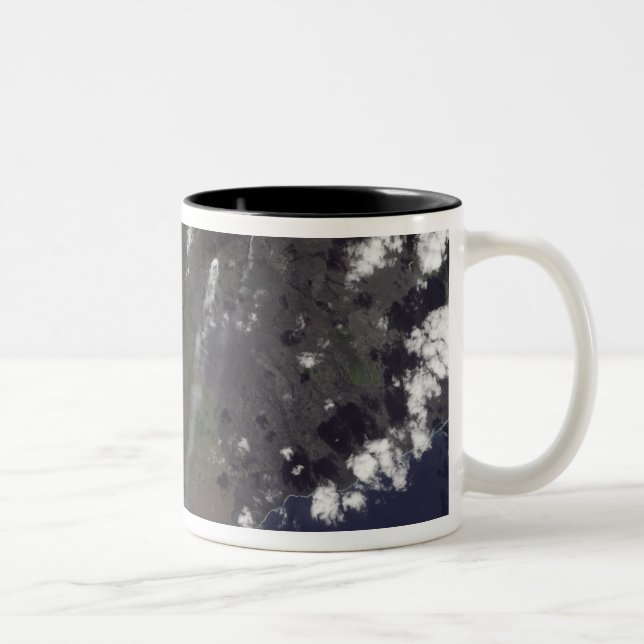 Multiple plumes blow towards the south-southwest Two-Tone coffee mug (Right)