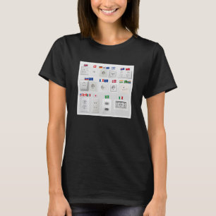 Multiple Power Outlet Plug World Countries Differe T-Shirt