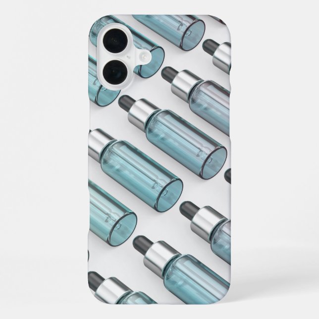 Multiple rows of glass dropper bottles iPhone case (Back)